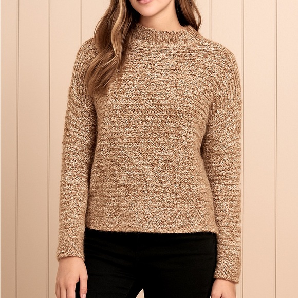 St. John's Bay Sweaters - NWT St John’s Bay Textured Knit Sweater Women’s Size PXXL Tan Tweed